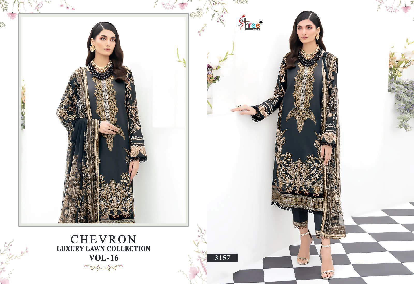 Shree Chevron Luxury Lawn Collection Vol 16 Pakistani Suits Catalog
